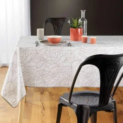 Nappe De Table|DOUCEUR D'INTERIEUR Nappe rectangulaire anti-taches (150 x 240 cm) Solea he Blanc