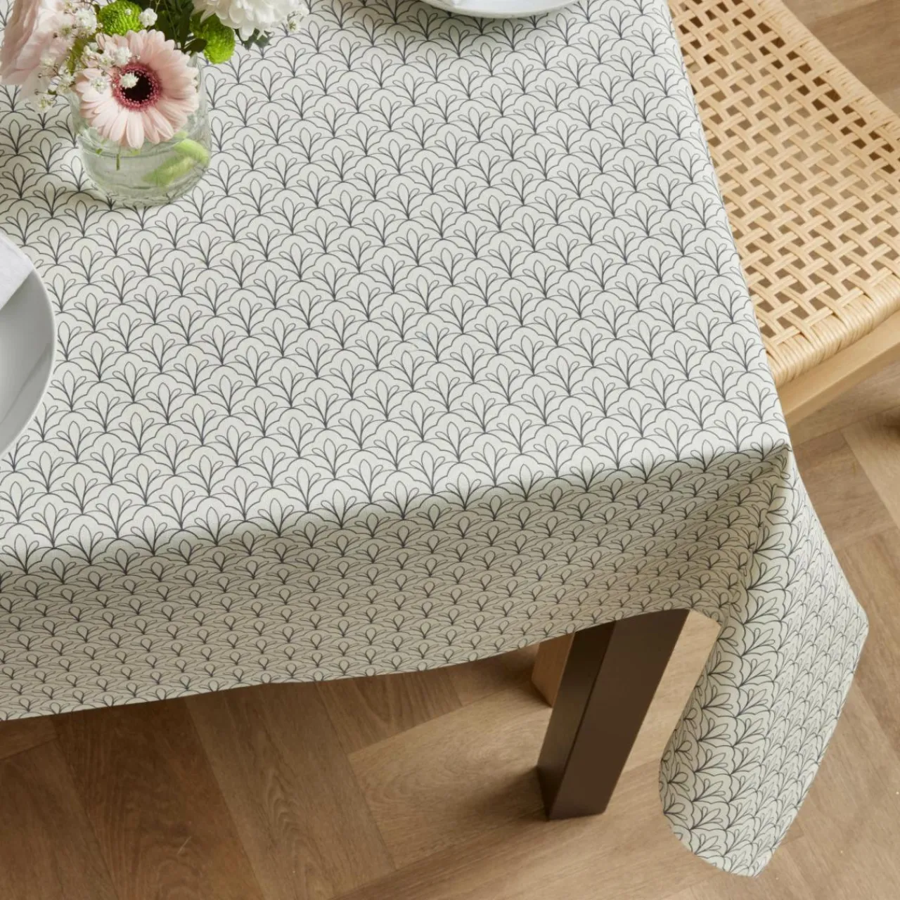 Nappe De Table|EMINZA Nappe rectangulaire coton enduit (150 x 250 cm) Clara e Gris