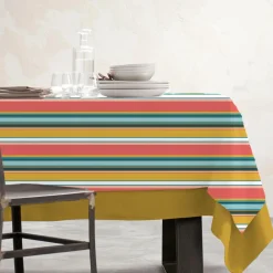 Nappe De Table|EMINZA Nappe rectangulaire coton enduit (150 x 350 cm) Bonifacio Multicolore