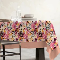 Nappe De Table|EMINZA Nappe rectangulaire coton enduit (150 x 250 cm) Mowgli Multicolore