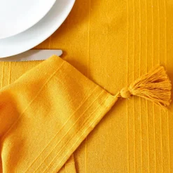 Nappe De Table|ENJOY HOME Nappe rectangulaire coton recyclé (140 x 240 cm) Bombay Jaune moutarde