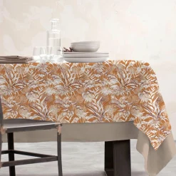 Nappe De Table|EMINZA Nappe rectangulaire coton enduit (150 x 350 cm) Granada Jaune moutarde
