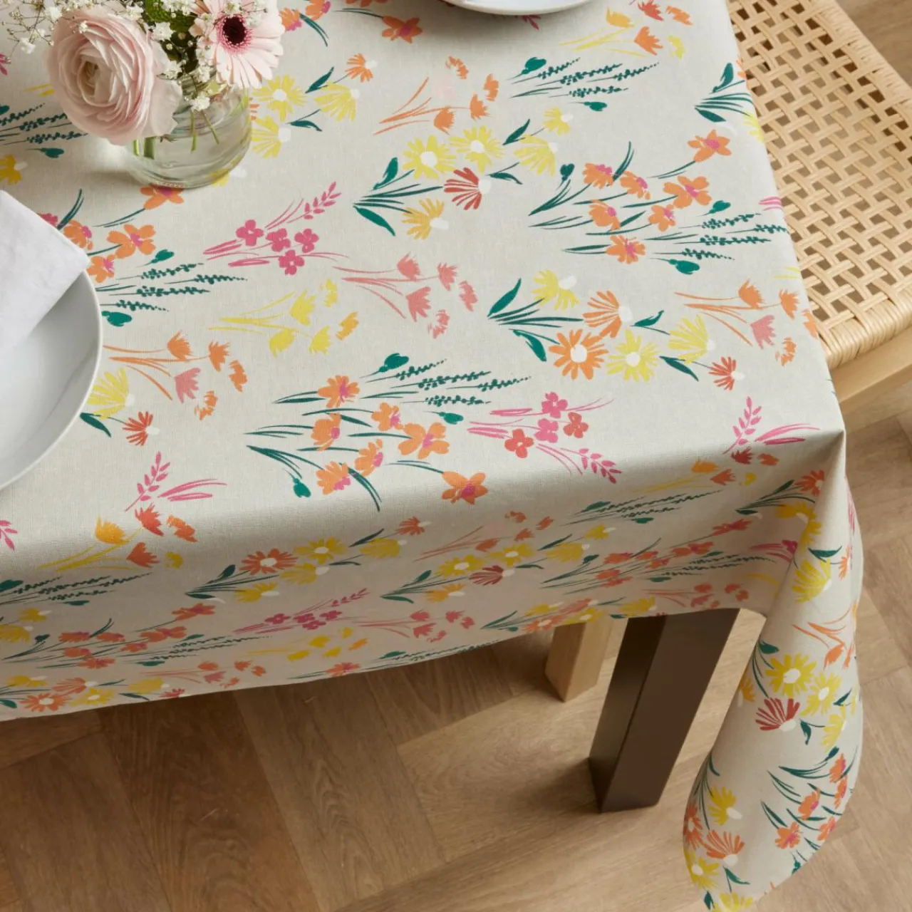 Nappe De Table|EMINZA Nappe rectangulaire coton enduit (150 x 250 cm) Juliette Beige