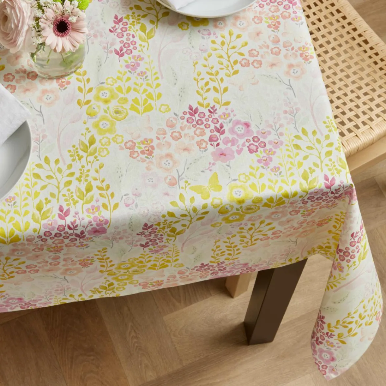 Nappe De Table|EMINZA Nappe rectangulaire coton enduit (150 x 350 cm) Paquerettes Multicolore