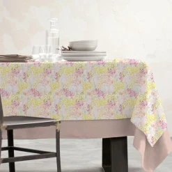Nappe De Table|EMINZA Nappe rectangulaire coton enduit (150 x 350 cm) Paquerettes Multicolore