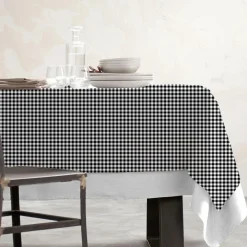 Nappe De Table|EMINZA Nappe rectangulaire coton enduit (150 x 350 cm) Vichy e Noir
