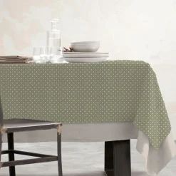 Nappe De Table|EMINZA Nappe rectangulaire coton enduit (150 x 350 cm) Gloria e Vert