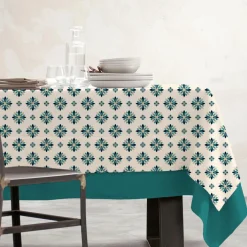 Nappe De Table|EMINZA Nappe rectangulaire coton enduit (150 x 250 cm) Porto Multicolore