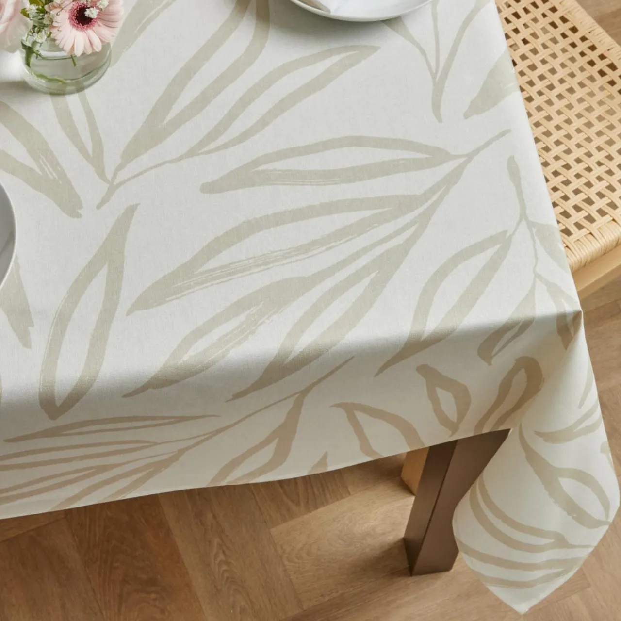 Nappe De Table|EMINZA Nappe rectangulaire coton enduit (150 x 250 cm) Galice Beige