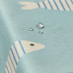 Nappe De Table|EMINZA Nappe rectangulaire coton enduit (150 x 250 cm) Fish e Bleu