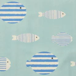 Nappe De Table|EMINZA Nappe rectangulaire coton enduit (150 x 250 cm) Fish e Bleu