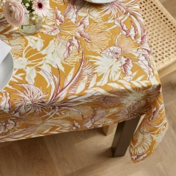 Nappe De Table|EMINZA Nappe rectangulaire coton enduit (150 x 250 cm) Granada Jaune moutarde