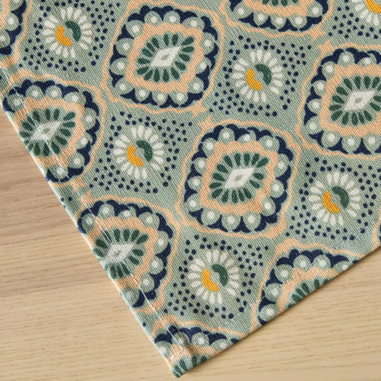 Nappe De Table|EMINZA Nappe rectangulaire coton enduit (150 x 350 cm) Palerme e Vert