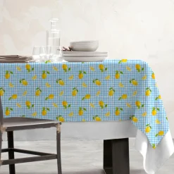 Nappe De Table|EMINZA Nappe rectangulaire coton enduit (150 x 250 cm) Menton e Bleu