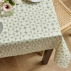 Nappe De Table|EMINZA Nappe rectangulaire coton enduit (150 x 250 cm) Sofia e Vert