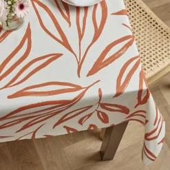 Nappe De Table|EMINZA Nappe rectangulaire coton enduit (150 x 350 cm) Galice Terracotta