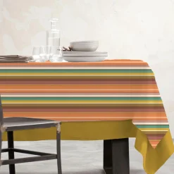 Nappe De Table|EMINZA Nappe rectangulaire coton enduit (150 x 250 cm) Ajaccio Multicolore