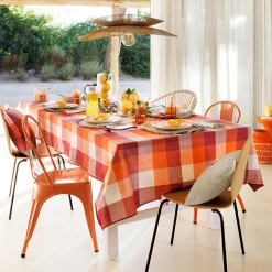 Nappe De Table|Atmosphera, cru017dateur d'intu017drieur Nappe rectangulaire coton (150 x 250 cm) Madras Multicolore