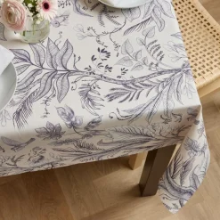 Nappe De Table|EMINZA Nappe rectangulaire coton enduit (150 x 350 cm) Colibri e Gris