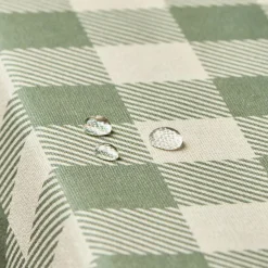 Nappe De Table|EMINZA Nappe rectangulaire coton enduit (150 x 350 cm) Vichy Vert sauge