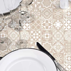 Nappe De Table|douceur d'intu017drieur Nappe rectangulaire enduite PVC (140 x 240 cm) Carella he Blanc