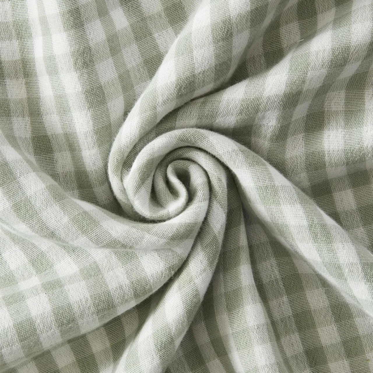 Nappe De Table|EMINZA Nappe rectangulaire gaze de coton (150 x 250 cm) Gaïa vichy Vert Eucalyptus