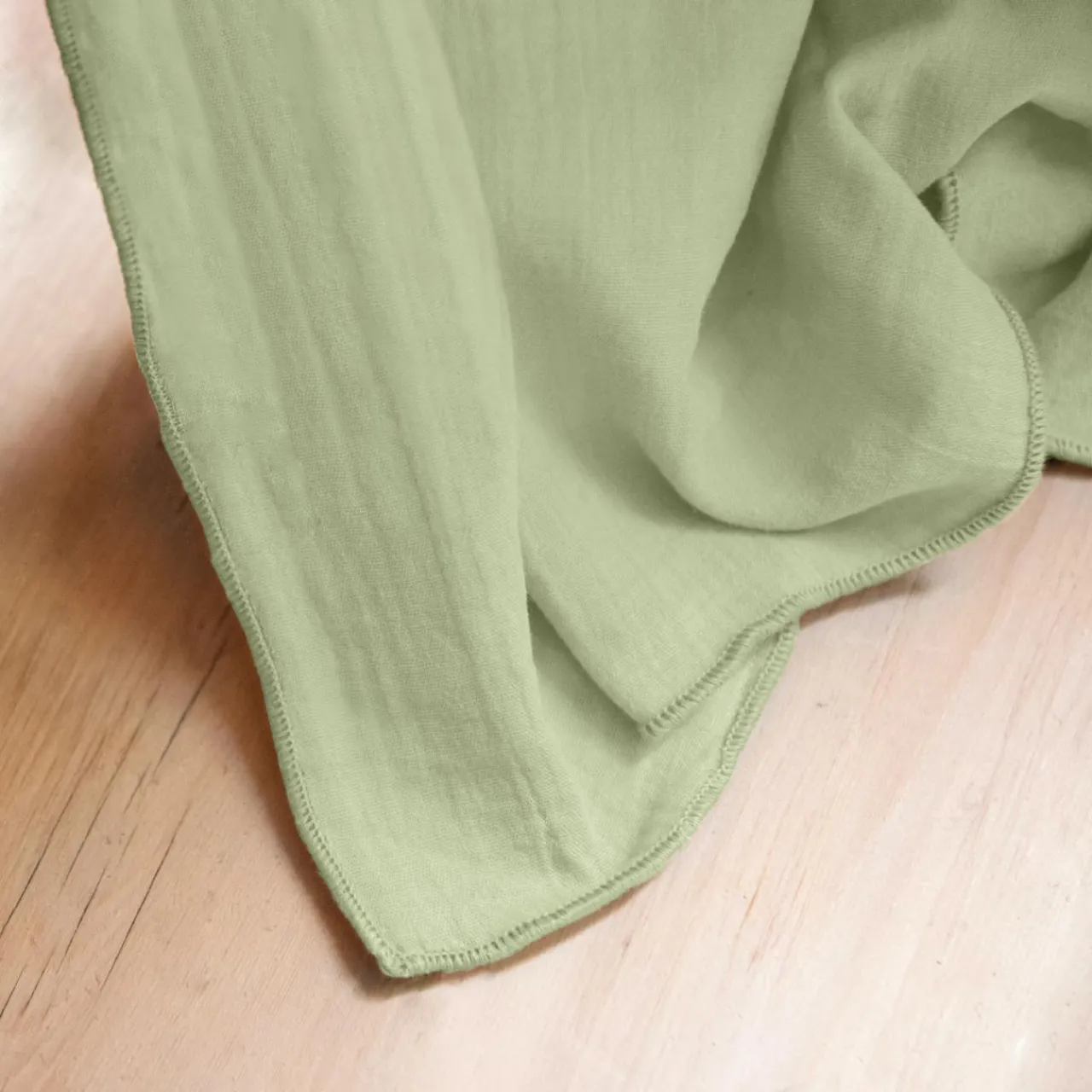 Nappe De Table|EMINZA Nappe rectangulaire gaze de coton (150 x 350 cm) Gaïa Vert tilleul
