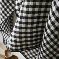 Nappe De Table|EMINZA Nappe rectangulaire gaze de coton (150 x 250 cm) Gaïa vichy e Noir