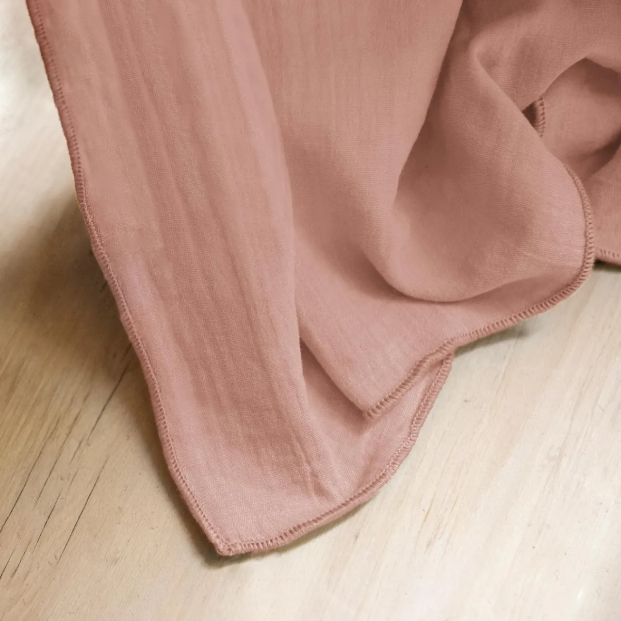 Nappe De Table|EMINZA Nappe rectangulaire gaze de coton (150 x 250 cm) Gaïa Rose Pêche