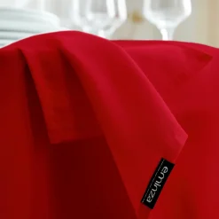 Nappe De Table|EMINZA Nappe ronde anti tache (180 cm) Elise Rouge