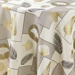 Nappe De Table|douceur d'intu017drieur Nappe ronde anti tache (180 cm) Natane Beige