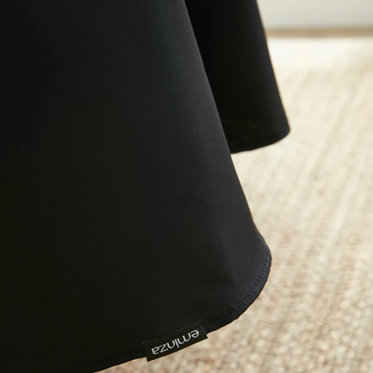 Nappe De Table|EMINZA Nappe ronde anti tache (180 cm) Elise e Noir