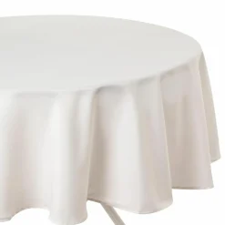 Nappe De Table|ATMOSPHERA Nappe ronde anti tache (D180 cm) Lina Ivoire