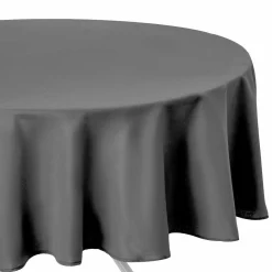 Nappe De Table|ATMOSPHERA Nappe ronde anti tache (D180 cm) Lina Gris ardoise
