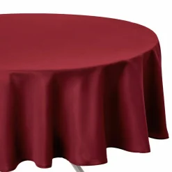 Nappe De Table|ATMOSPHERA Nappe ronde anti tache (D180 cm) Lina Rouge Bordeaux
