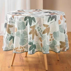 Nappe De Table|douceur d'intu017drieur Nappe ronde antitache (180 cm) Fidji e Vert