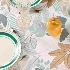 Nappe De Table|douceur d'intu017drieur Nappe ronde antitache (180 cm) Fidji e Vert