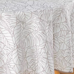 Nappe De Table|DOUCEUR D'INTERIEUR Nappe ronde anti-taches (D180 cm) Solea he Blanc