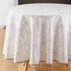Nappe De Table|DOUCEUR D'INTERIEUR Nappe ronde anti-taches (D180 cm) Solea he Blanc