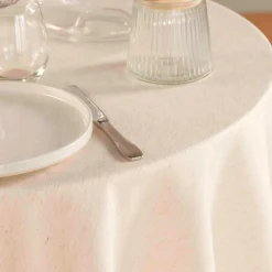 Nappe De Table|douceur d'intu017drieur Nappe ronde lin (180 cm) Pauline Écru Ecru