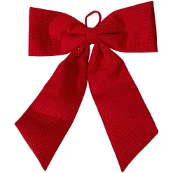 Personnage, Objet Grand Format|Décoration De Sapin|KOOPMAN Noeud de Noël Géant (H80 cm) Velvet Rouge