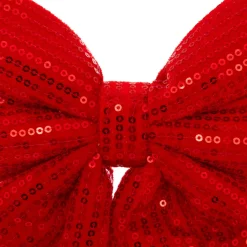 Décoration De Sapin|JJA Noeud de Noël (H24 cm) Prestige sequins Rouge