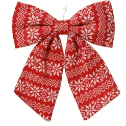 Décoration De Sapin|KAEMINGK Noeud de Noël (H32 cm) Tradition et blanc Rouge