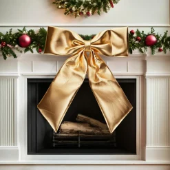 Personnage, Objet Grand Format|Décoration De Sapin|KOOPMAN Nœud de Noël Géant (H80 cm) Shiny Or