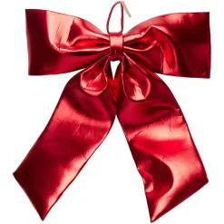 Personnage, Objet Grand Format|Décoration De Sapin|KOOPMAN Nœud de Noël Géant (H80 cm) Shiny Rouge