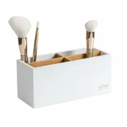 Panier Et Organisateur|Accessoire Salle De Bain|5 Five Simply Smart Organisateur de maquillage 4 compartiments Natureo Blanc