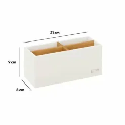 Panier Et Organisateur|Accessoire Salle De Bain|5 Five Simply Smart Organisateur de maquillage 4 compartiments Natureo Blanc