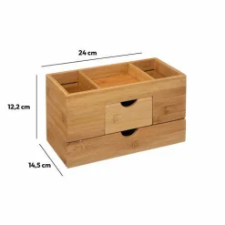 Panier Et Organisateur|Accessoire Salle De Bain|ATMOSPHERA Organisateur de maquillage Natureo Bambou