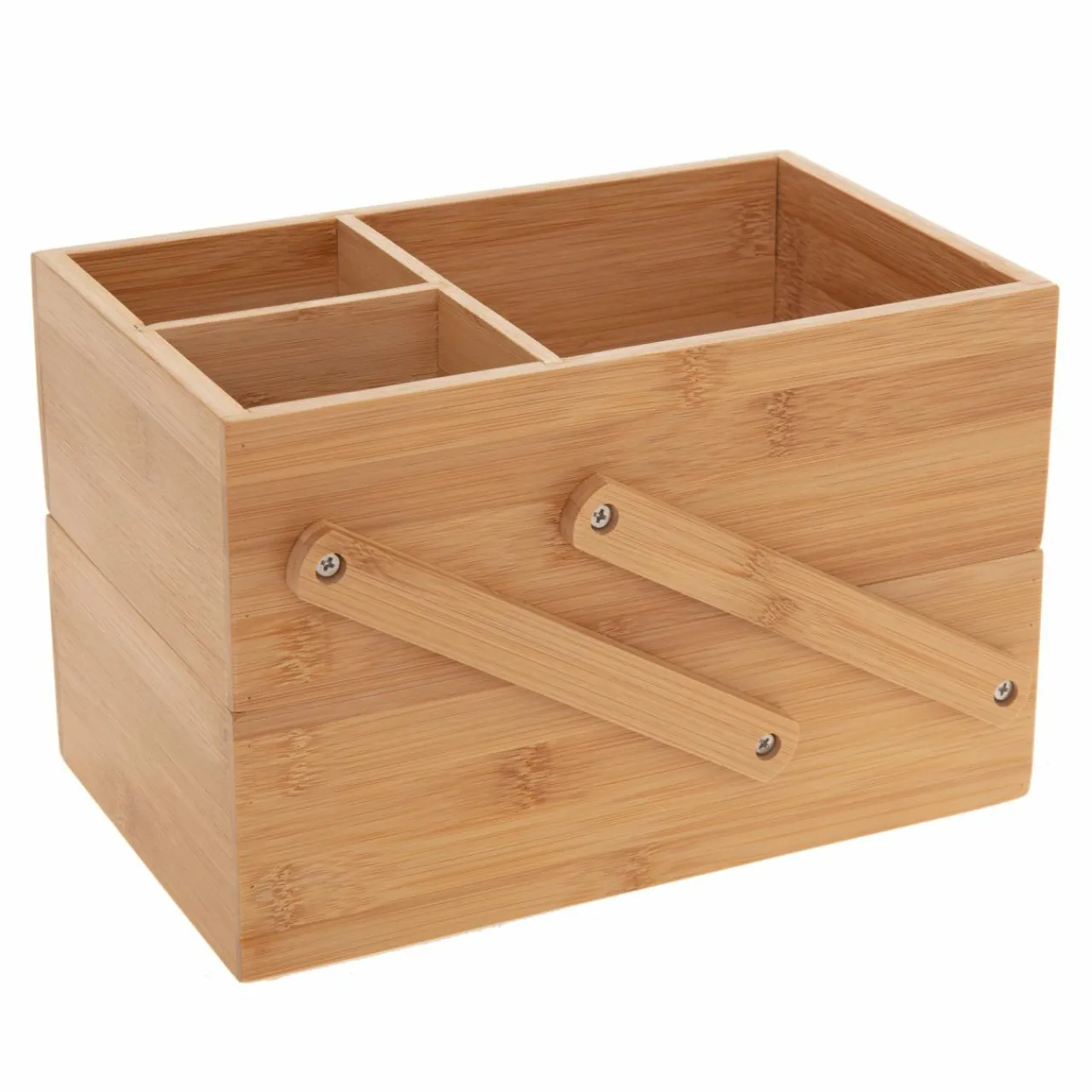 Panier Et Organisateur|Accessoire Salle De Bain|5 Five Simply Smart Organisateur de maquillage 2 niveaux Bambou Naturel