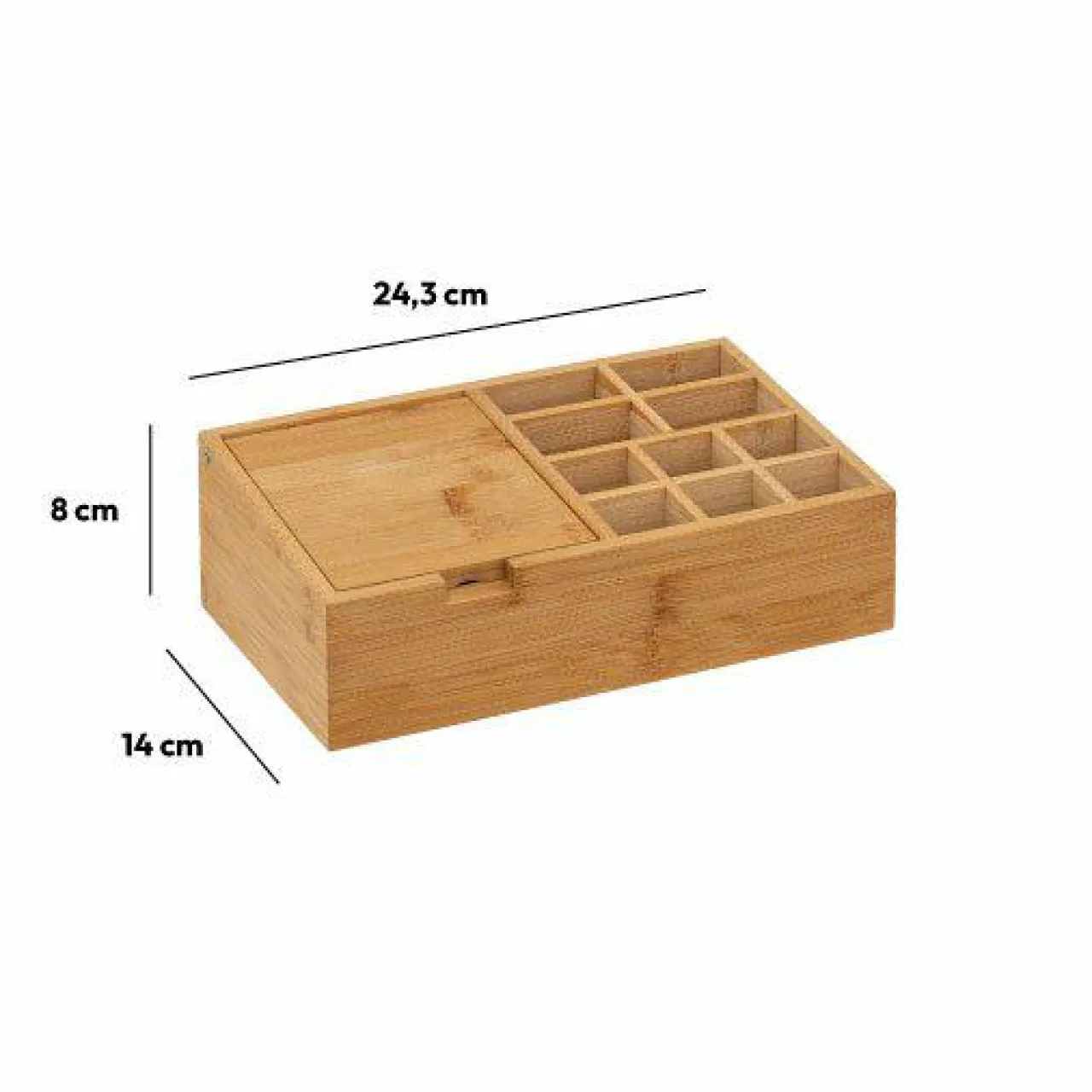 Panier Et Organisateur|Accessoire Salle De Bain|5 Five Simply Smart Organiseur Miroir 10 compartiments Bambou Naturel